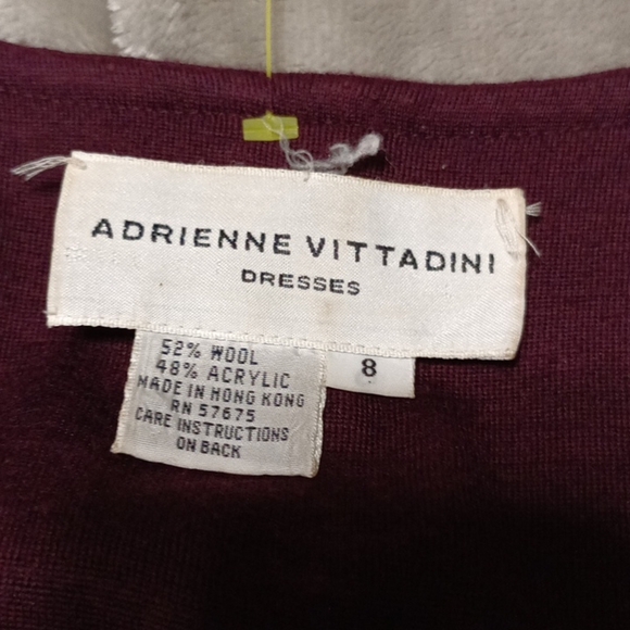 Vintage Adrienne Vittadini Knit Dress Maroon Women's Size 8 - Picture 7 of 10
